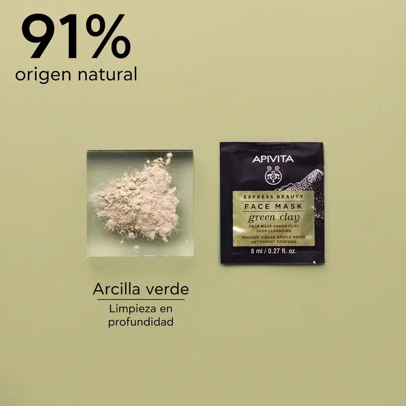 APIVITA Deep Cleansing Face Mask with Green Clay 2 pieces x 8 ml