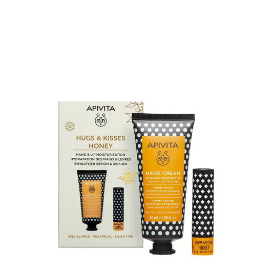 Apivita Promo Hand Cream With Honey, 50Ml + Lip Care With Honey 4,4Gr