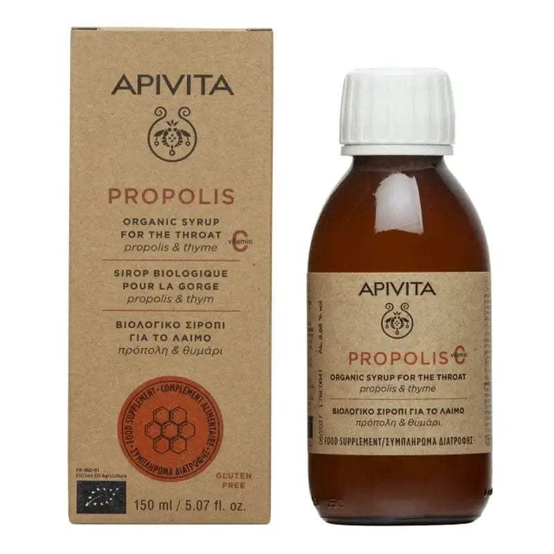 APIVITA Organic Throat Syrup with Propolis & Thyme 150 ml