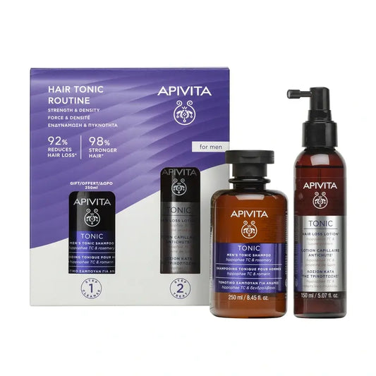 Apivita Tonic Promo Men's Hair Routine Anti-Hair Loss Lotion, 150 Ml + Free Tonic Shampoo 250 Ml