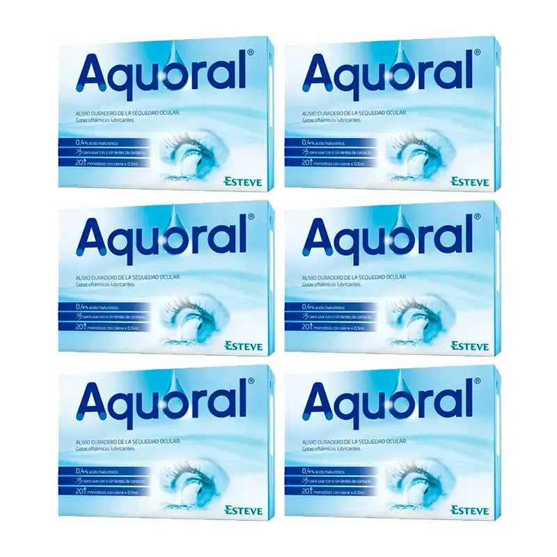 Aquoral Ophthalmological Drops, Pack 6 x 20 Single Doses