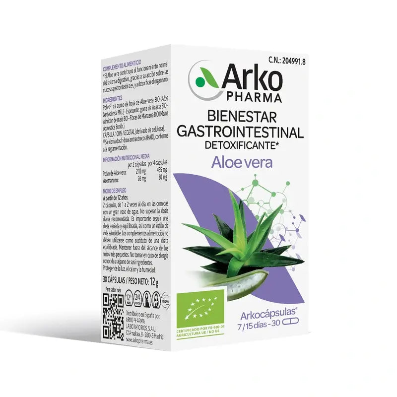 Arkocápsulas Aloe Vera Bio 30 capsules Arkopharma