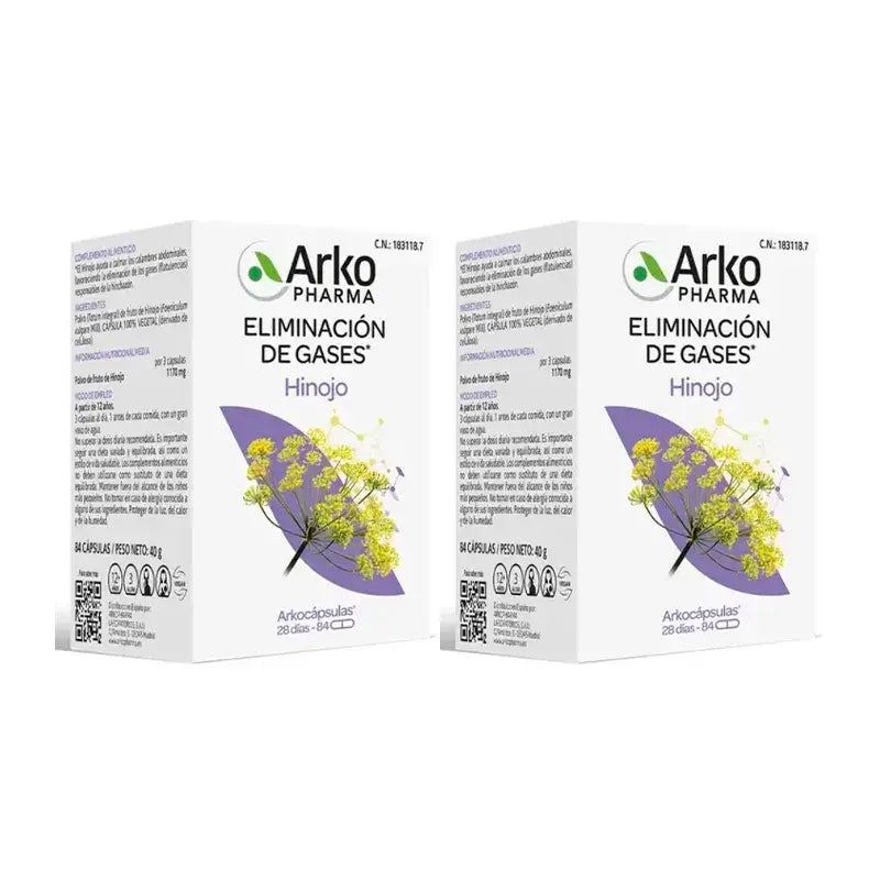 Arkopharma Arkocápsulas Fennel, Pack 2 x 84 Capsules