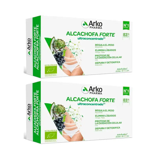 Arkopharma Arkofluido Artichoke Forte Ultraconcentrate + Aloe Vera, 2X20 Ampoules