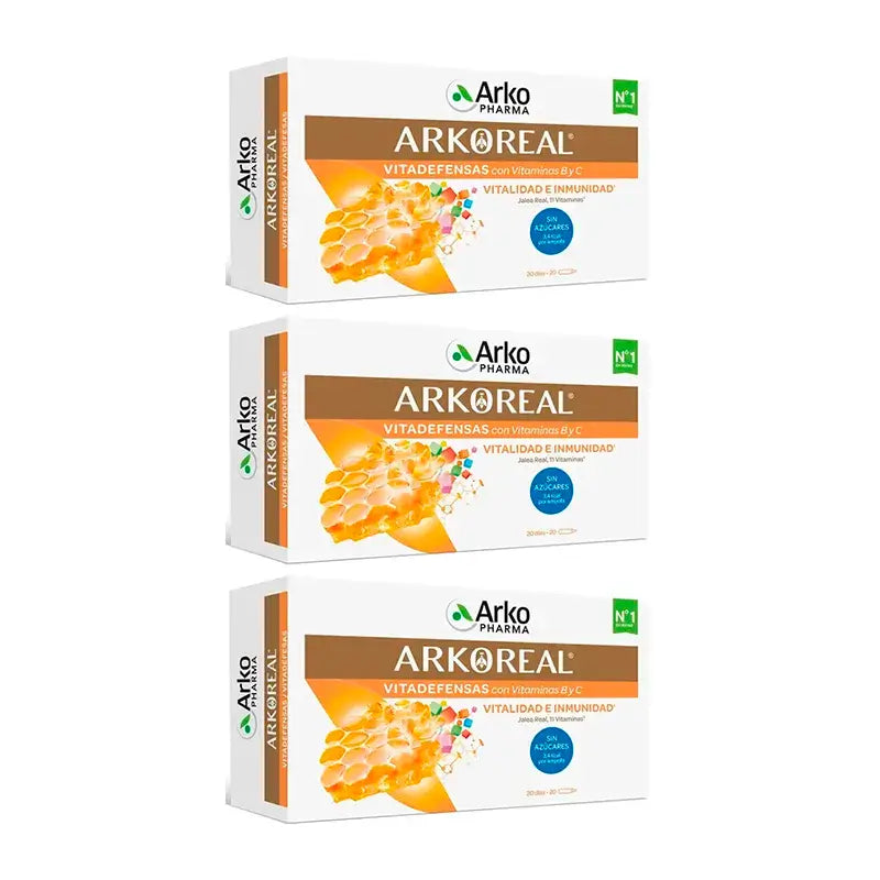 Arkopharma Arkoreal Royal Jelly Vitadefensas, 3X20 Vials