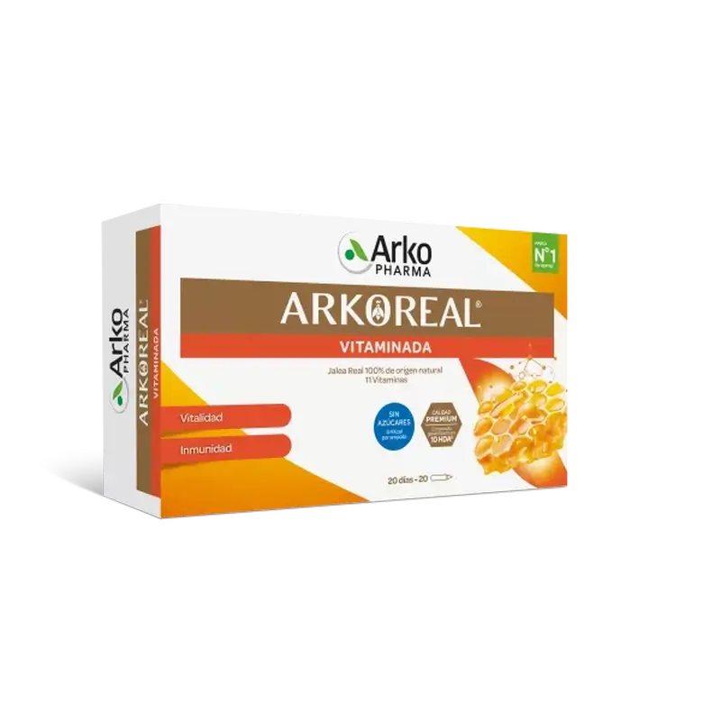 Arkopharma Arkoreal Vitadefensas Royal Jelly Sugar Free, 20 phials