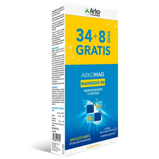 Arkomag Magnesium + B6 Pack 42 Effervescent Tablets Arkopharma