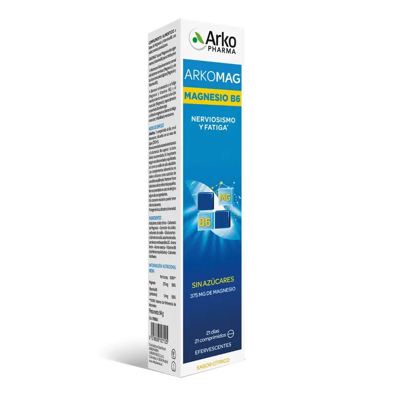 Arkomag Magnesium + B6 21 Effervescent Tablets Arkopharma