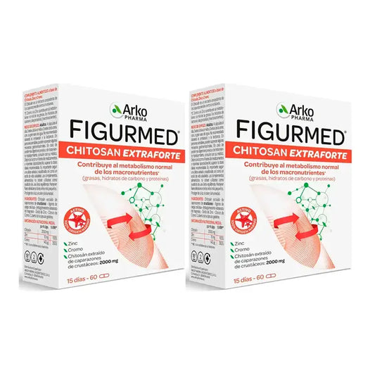 Arkopharma Figurmed Chitosan Extra Forte 500mg, Pack 2 x 60 Capsules