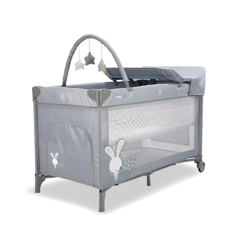 Asalvo Travel Crib Complete with Bunny Grey
