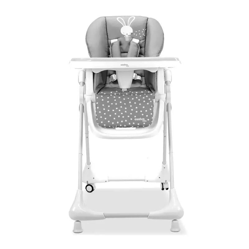Asalvo Highchair With Wheels Bunny Grey