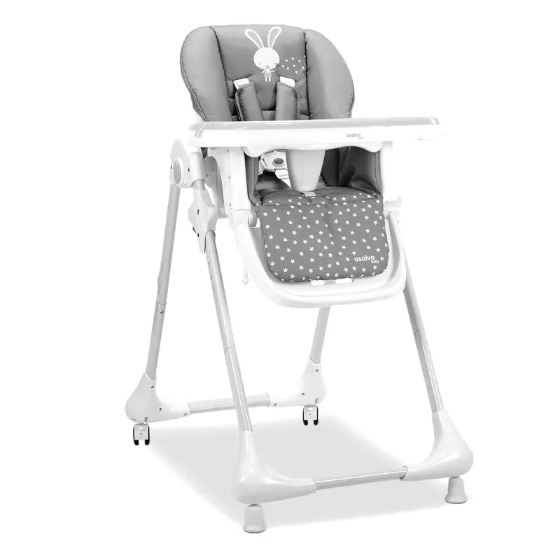 Asalvo Highchair With Wheels Bunny Grey