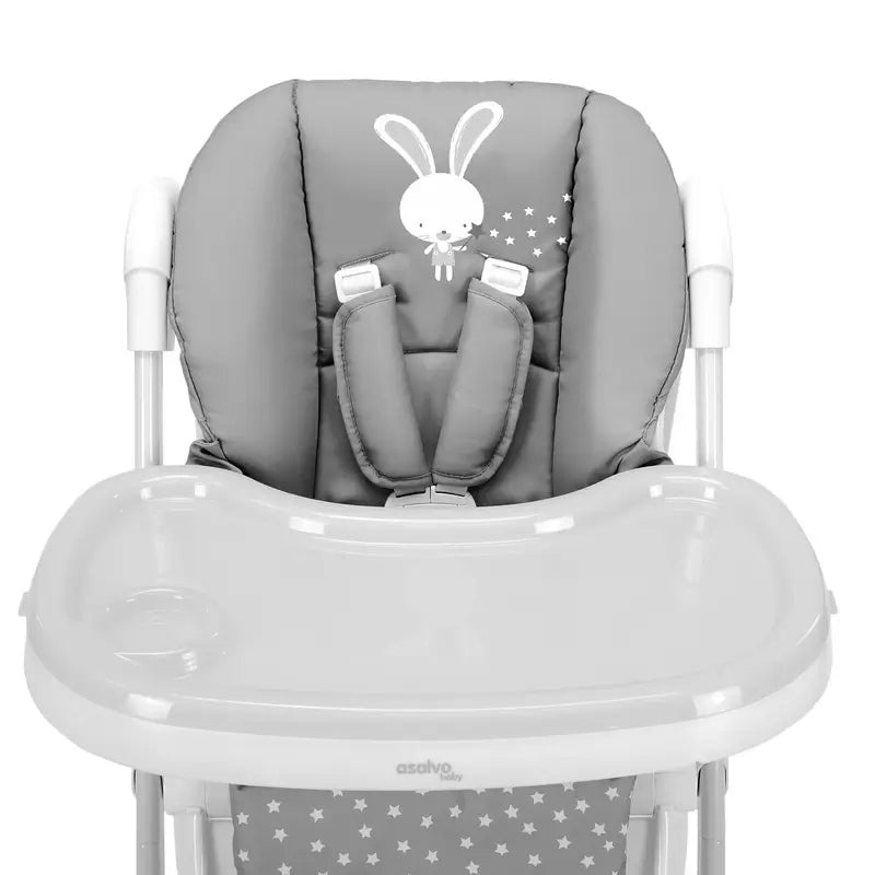 Asalvo Highchair With Wheels Bunny Grey