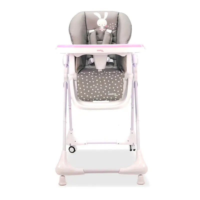 Asalvo Pink Bunny Highchair With Wheels