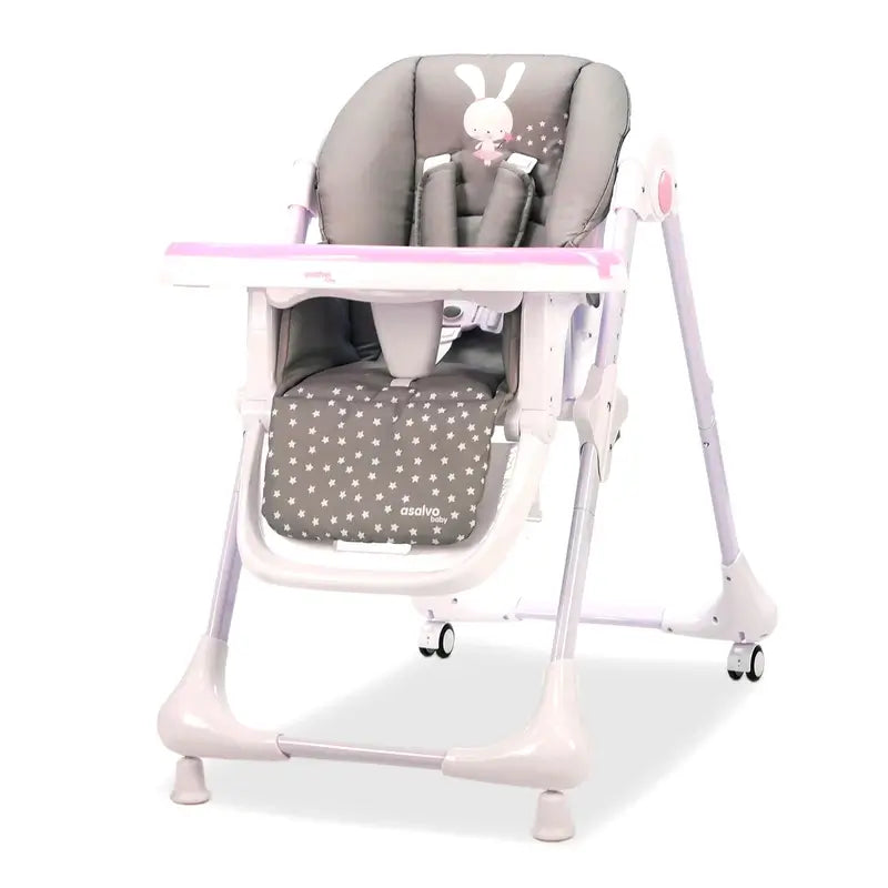 Asalvo Pink Bunny Highchair With Wheels