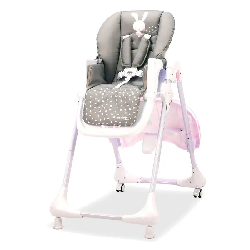 Asalvo Pink Bunny Highchair With Wheels