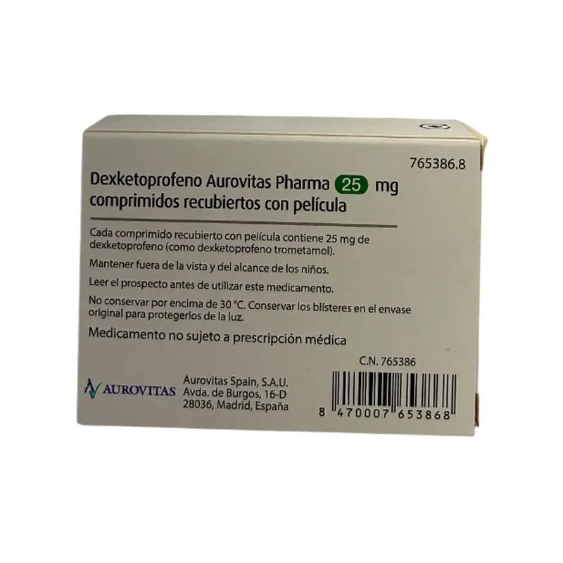 Aurovitas Dexketoprofen 25 Mg, 10 film-coated tablets