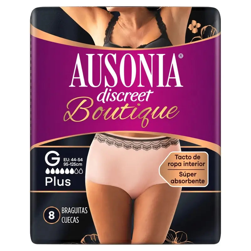 Ausonia Discreet Boutique Incontinence Briefs Beige Plus Size G, 8 Briefs
