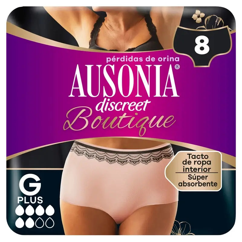 Ausonia Discreet Boutique Incontinence Briefs Beige Plus Size G, 8 Briefs