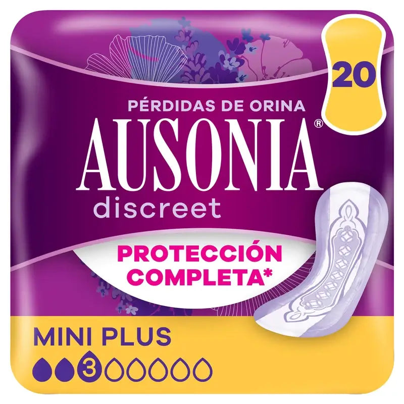 Ausonia Discreet Mini Plus Urine Loss Pads, 20 Units