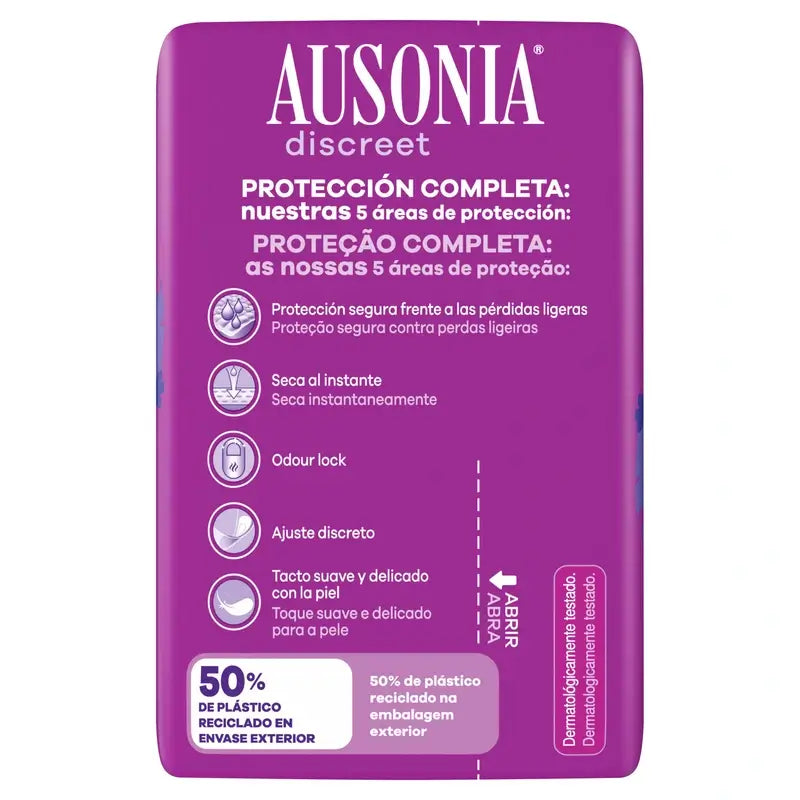 Ausonia Discreet Maxi Nighttime Urine Loss Pads, 12 Units