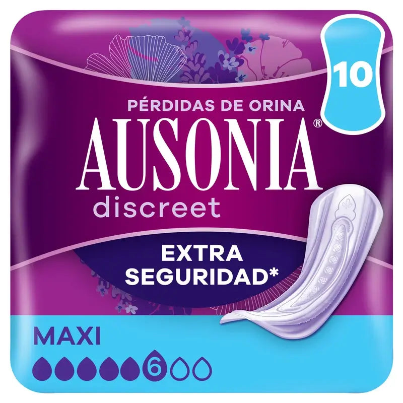 Ausonia Discreet Maxi Pads for Urine Leakage, 10 Units