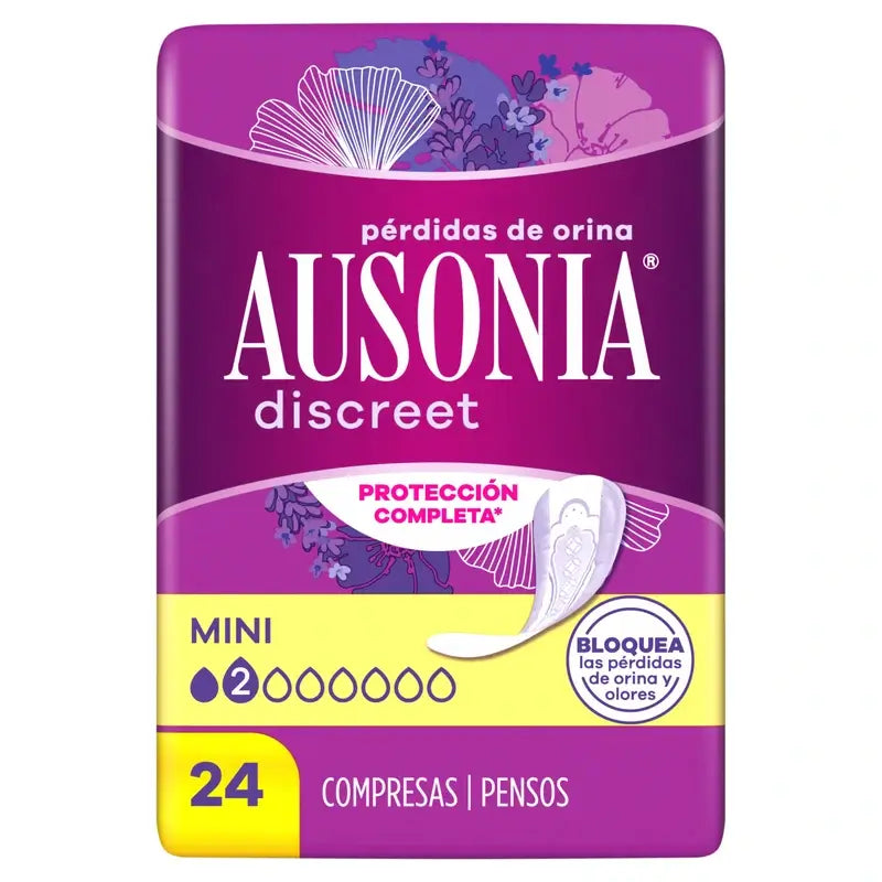 Ausonia Discreet Mini Urine Loss Pads, 24 Units