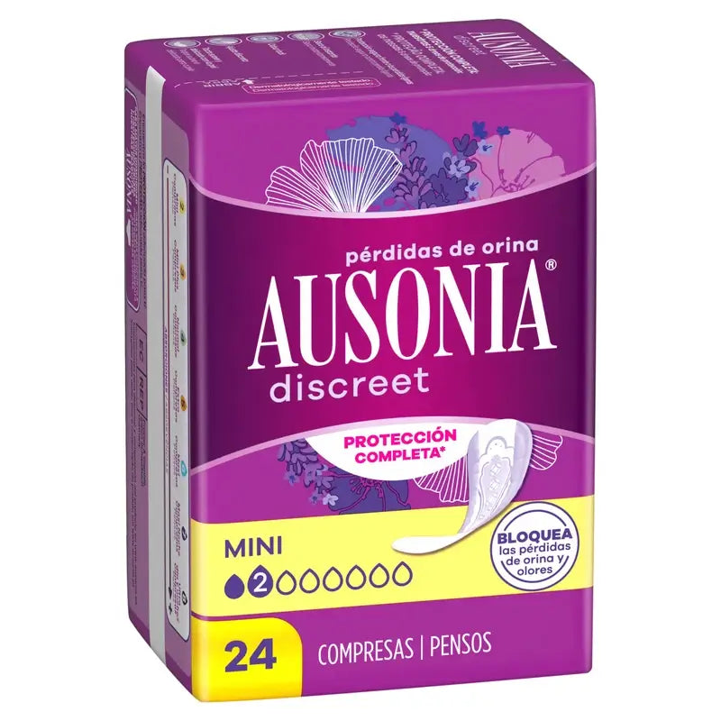 Ausonia Discreet Mini Urine Loss Pads, 24 Units