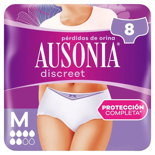 Ausonia Discreet Incontinence Briefs Normal Size M, 8 Briefs
