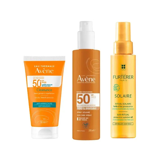 Avene Cleanance Spf 50+ 50 Ml + Invisible Spray Spf 50 200 Ml + Protective Sun Oil Kpf 50⁺ 100 Ml