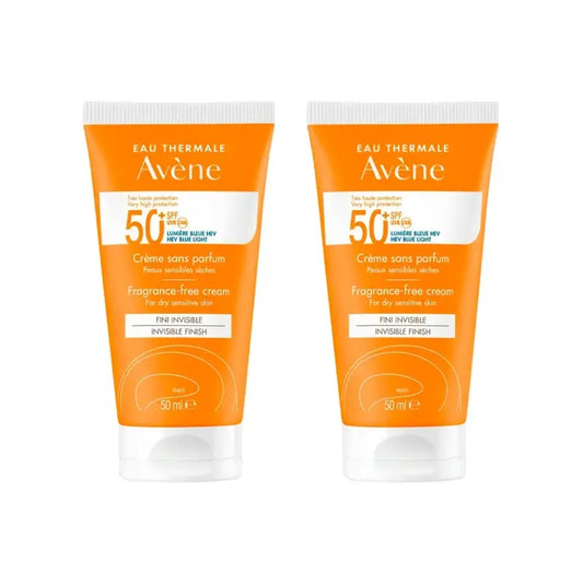 Avene Cream Spf 50+ Unscented, 2X50 Ml