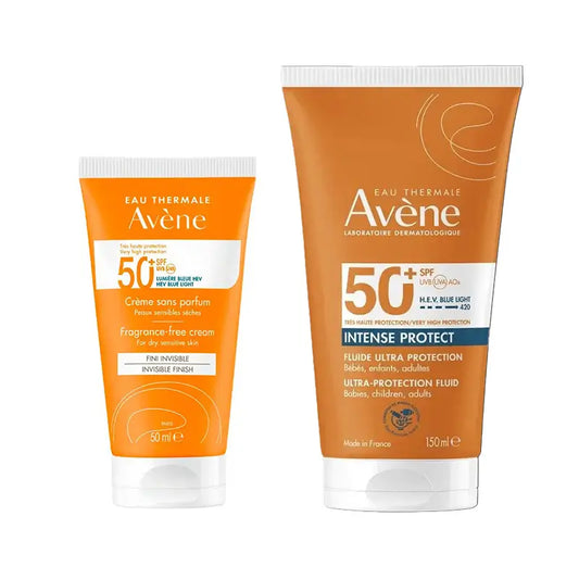 Avene Cream Spf 50+ Unscented 50 Ml + Intense Protect Spf50+ 150 Ml