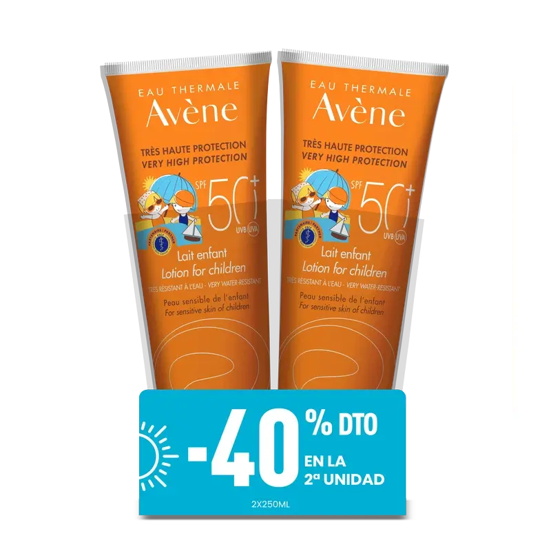 Avene Eau Thermale Children's Milk Spf 50+ Pack 2 X 250Ml