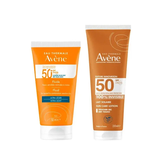 Avene Fluid Spf 50+ 50 Ml + Invisible Milk Spf 50 250 Ml