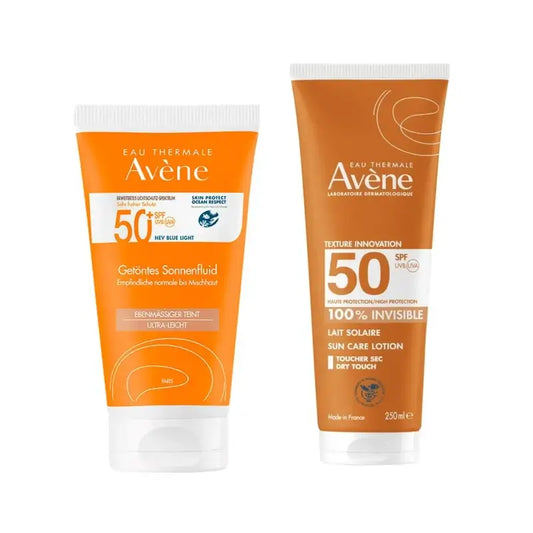 Avene Fluid Spf 50+ Colour 50 Ml + Invisible Milk Spf 50 250 Ml