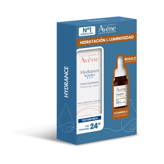 Avene Pack Hydrance Rich Moisturising Cream + Gift Vitamin Activ Cg Brightening Corrector Serum 10Ml