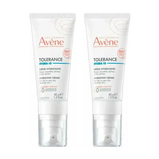 Avene Tolerance Hydra-10 Moisturizing Cream, Pack 2 x 40 ml