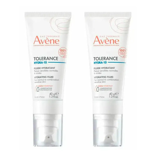 Avene Tolerance Hydra-10 Moisturising Fluid, Pack 2 x 40 ml