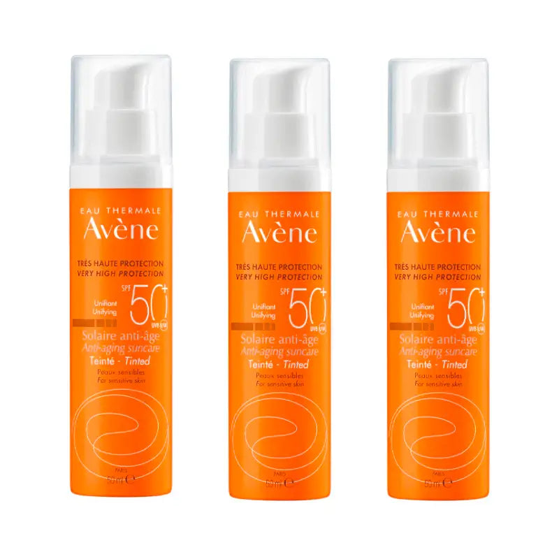 Avene Anti-Ageing Sunscreen Spf 50+ Coloured Sunscreen, 3 x 50 ml