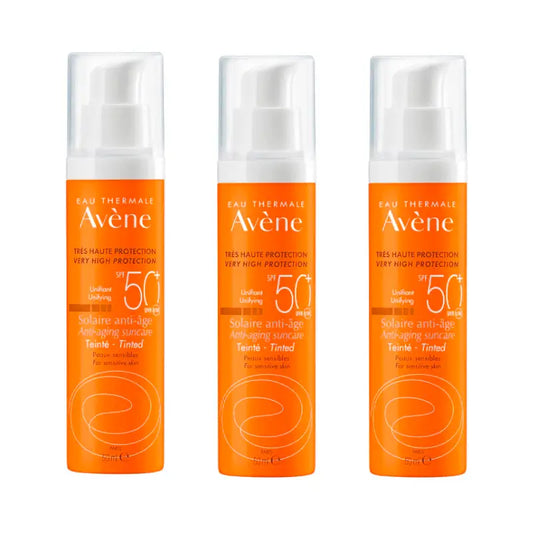 Avene Anti-Ageing Sunscreen Spf 50+ Coloured Sunscreen, 3 x 50 ml