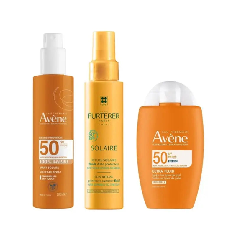 Avene Ultra Invisible Fluid Spf50 50 Ml + Invisible Spray Spf 50 200 Ml + Protective Sunscreen Fluid Kpf 50⁺ 100 Ml