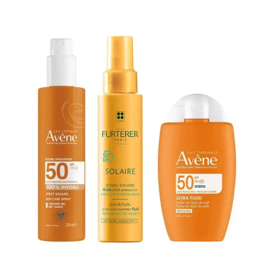 Avene Ultra Invisible Fluid Spf50 50 Ml + Invisible Spray Spf 50 200 Ml + Protective Sunscreen Fluid Kpf 50⁺ 100 Ml