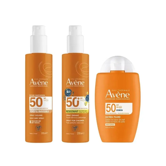 Avene Ultra Invisible Fluid Spf50 50 Ml + Invisible Spray Spf 50 200 Ml + Spray Spf 50+ Children 200 Ml