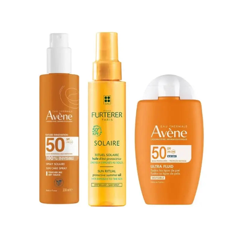 Avene Ultra Invisible Fluid Spf50 50 Ml + Invisible Spray Spf50 200 Ml + Protective Sun Oil Kpf 50⁺ 100 Ml