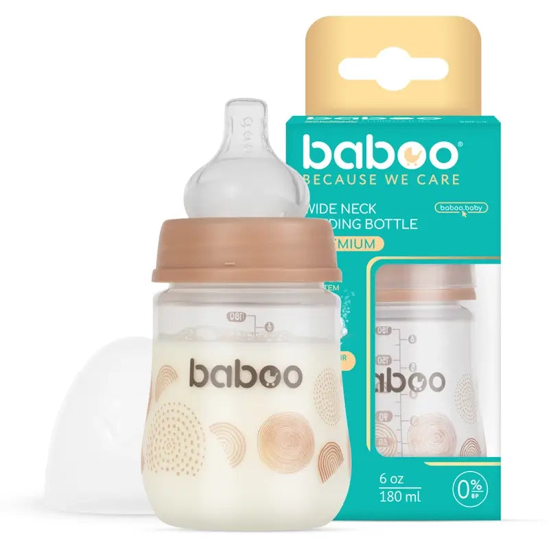 Baboo Anti-colic Bottle 0+ Months Au Naturale, 180 ml