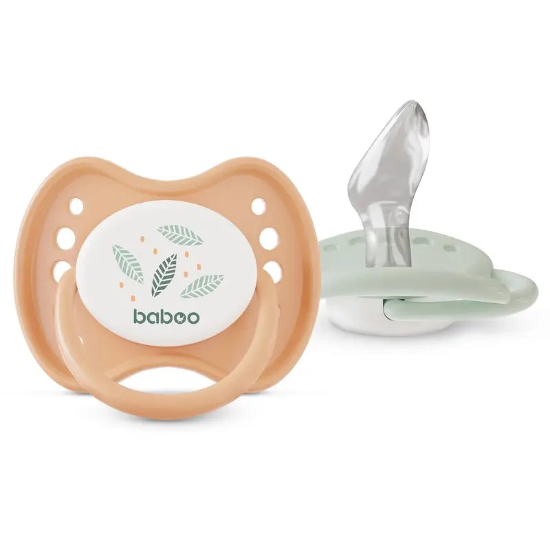 Baboo Calmy Anatomical Pacifiers 0-6 Months Peachy Keen, 2 pieces