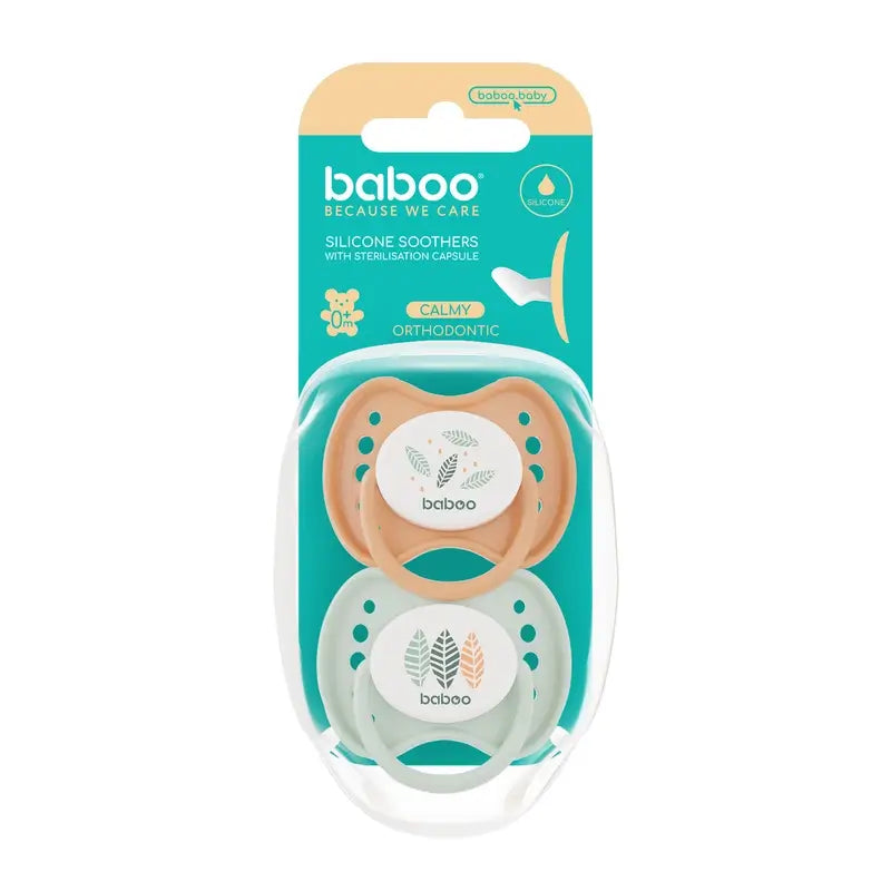 Buy Baboo Calmy Anatomical Soothers 0-6 Months Peachy Keen,