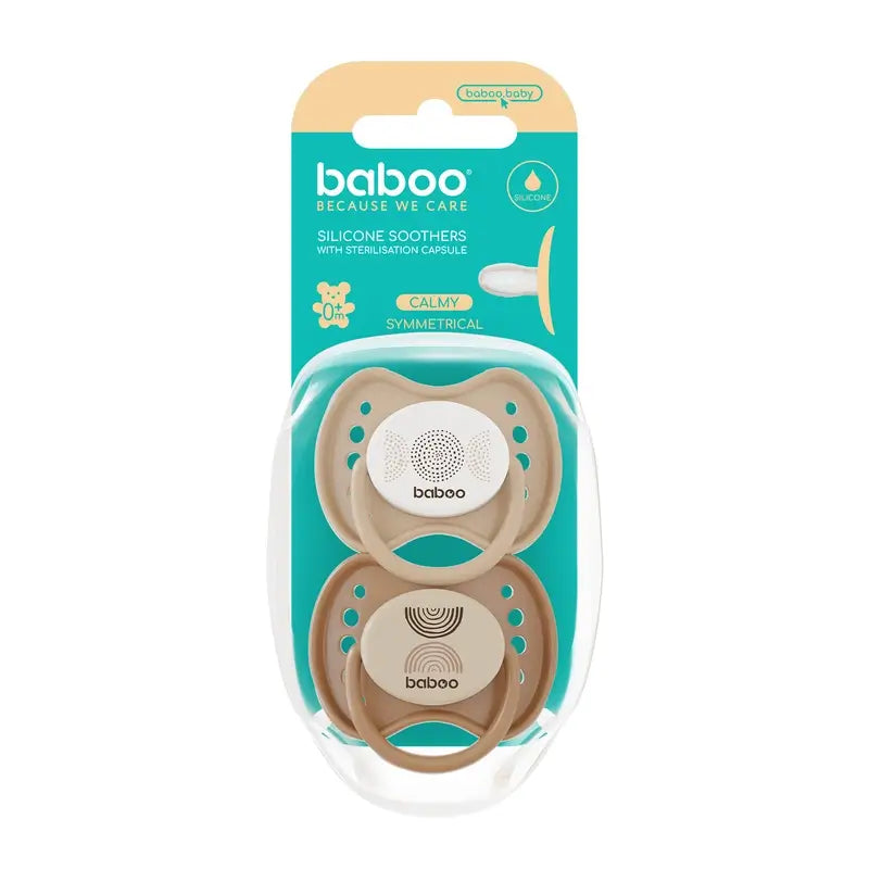Baboo Calmy Physiological Pacifiers 0-6 Months Au Naturale, 2 units