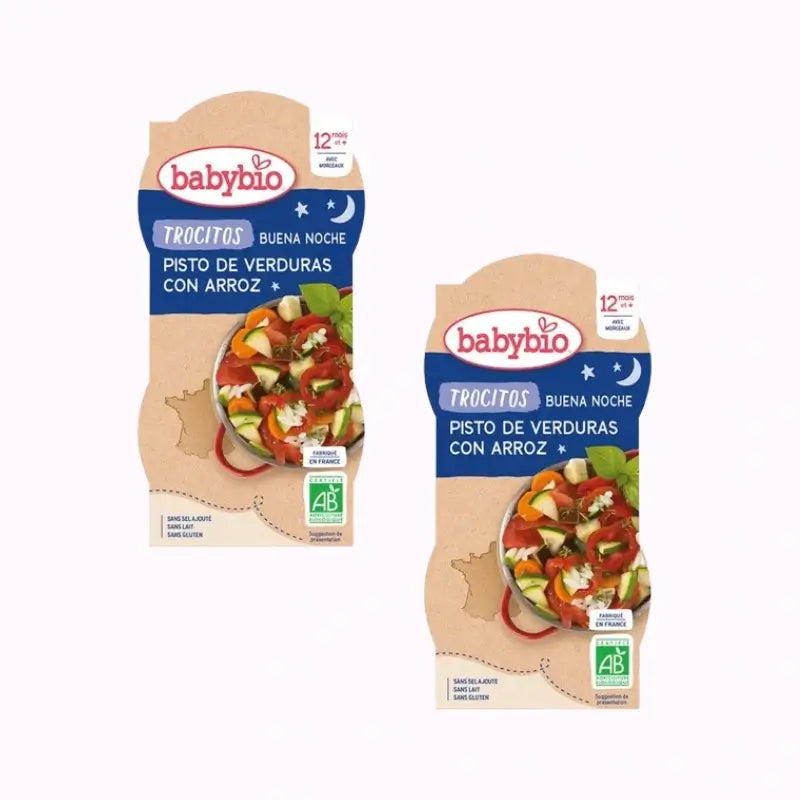 Babybio Good Night Carrot Tomato & Polenta Chunks, Pack 2 x 2X200 g