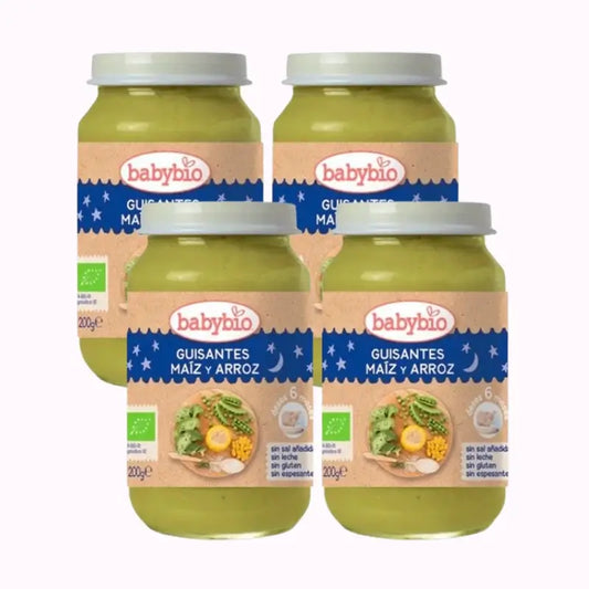 Babybio Good Night Peas-Maize-Rice, Pack 4 x 200 grams